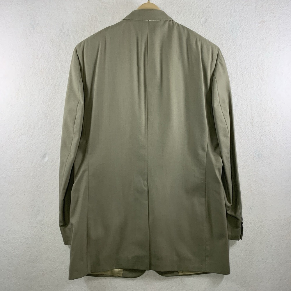 Vintage Burberrys Mens Suit Jacket 42 R Taupe Pin Stripe Lightweight Wool Luxury - Picture 3 of 12
